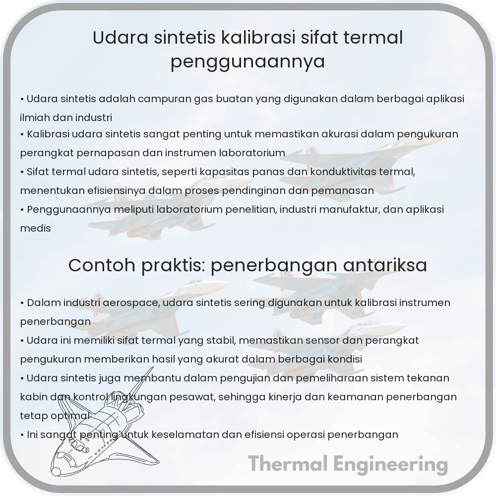 Udara Sintetis | Kalibrasi, Sifat Termal & Penggunaannya