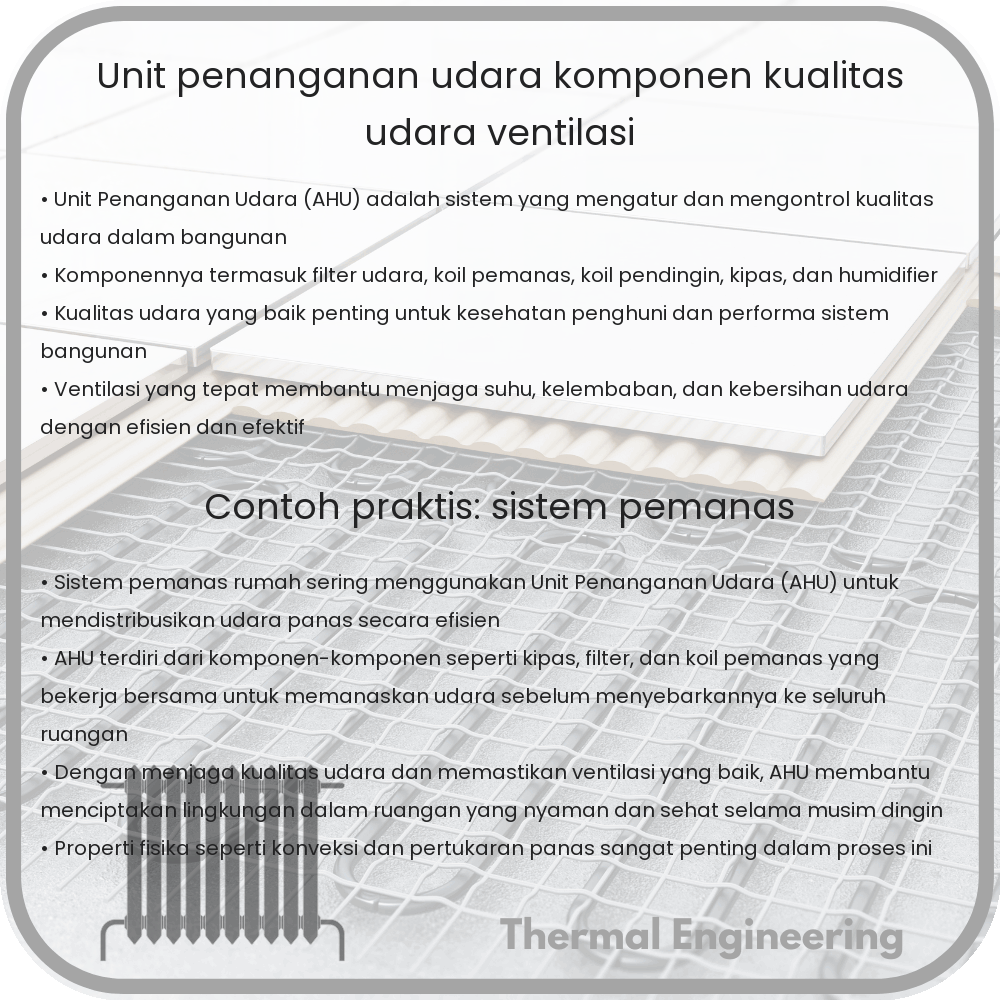 Unit Penanganan Udara | Komponen, Kualitas Udara & Ventilasi