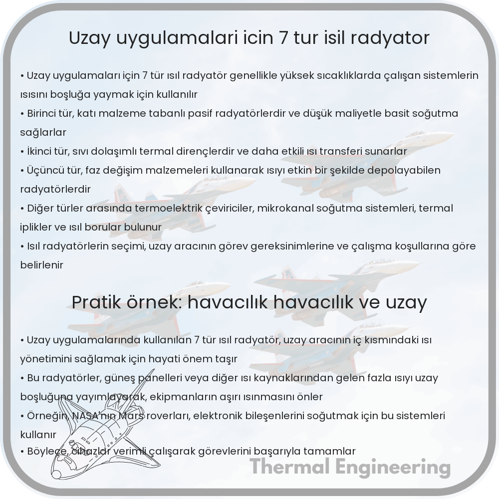 Uzay Uygulamaları İçin 7 Tür Isıl Radyatör