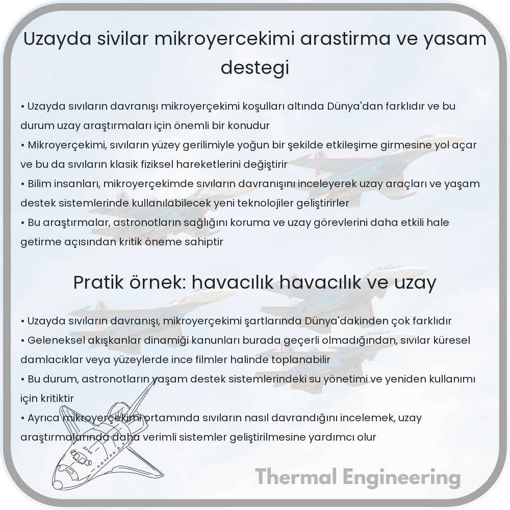 Uzayda Sıvılar | Mikroyerçekimi, Araştırma ve Yaşam Desteği