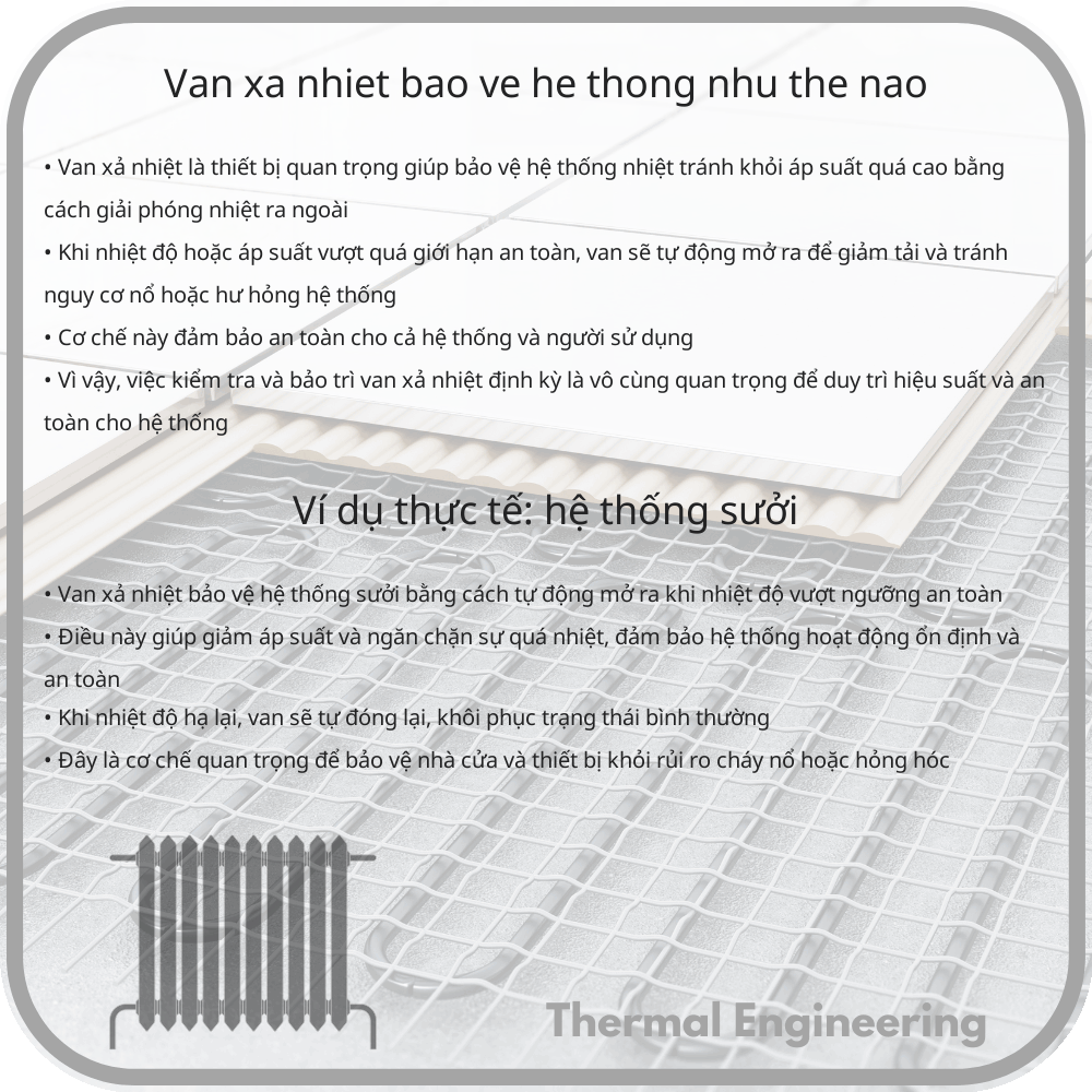 Van xả nhiệt bảo vệ hệ thống như thế nào
