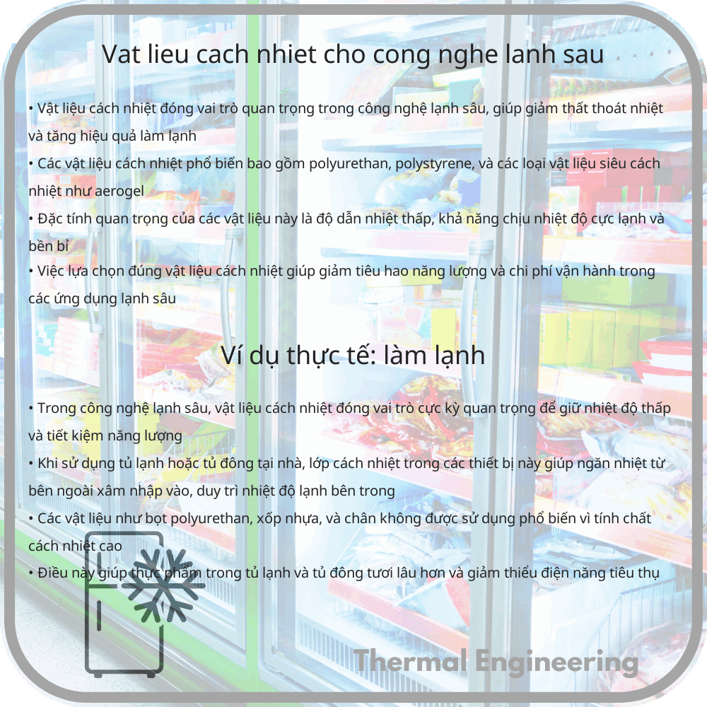 Vật liệu cách nhiệt cho công nghệ lạnh sâu