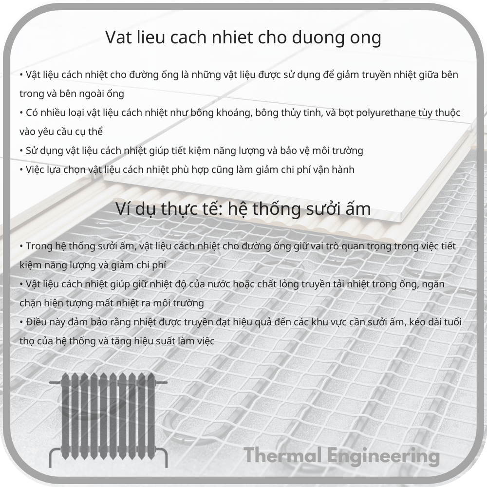 Vật liệu cách nhiệt cho đường ống