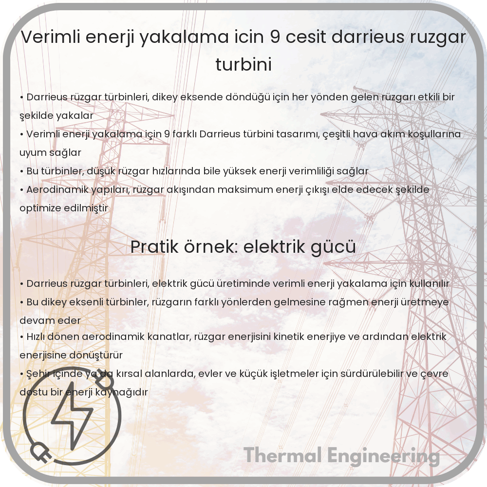 Verimli Enerji Yakalama için 9 Çeşit Darrieus Rüzgar Türbini