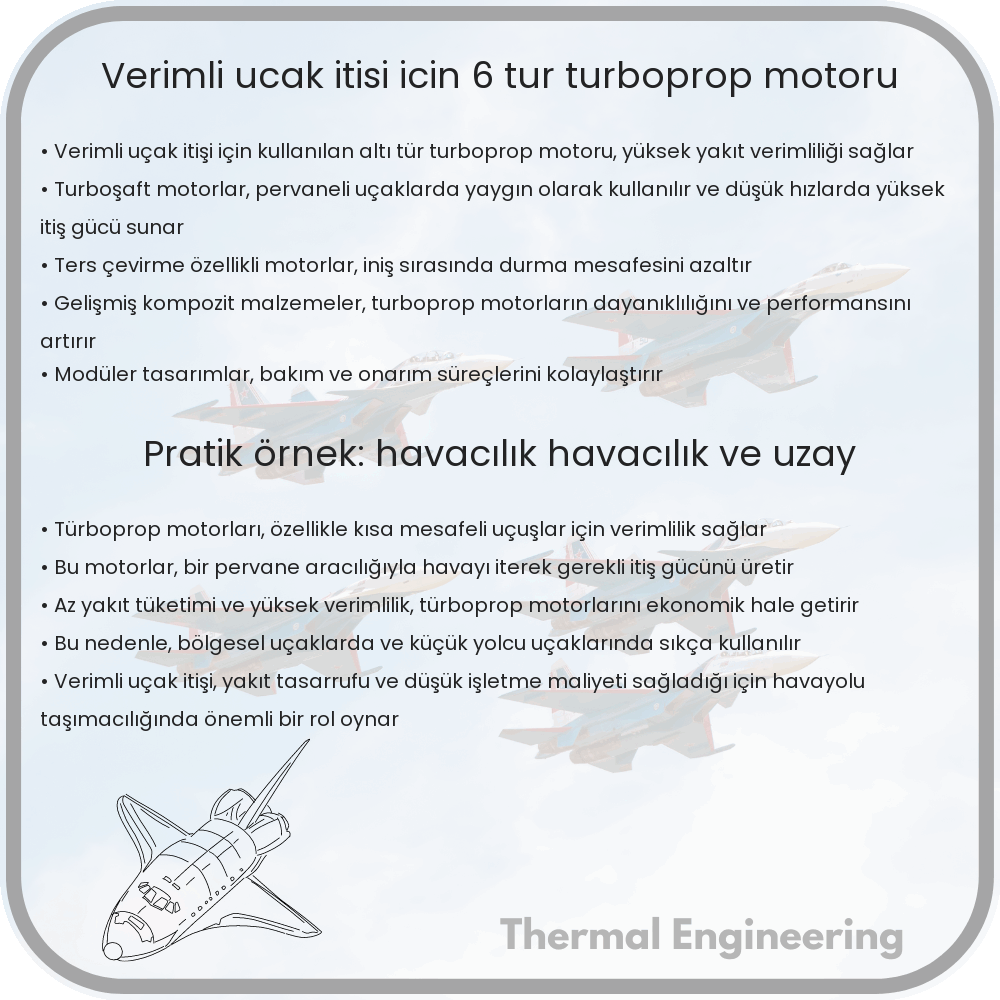 Verimli Uçak İtişi İçin 6 Tür Türboprop Motoru