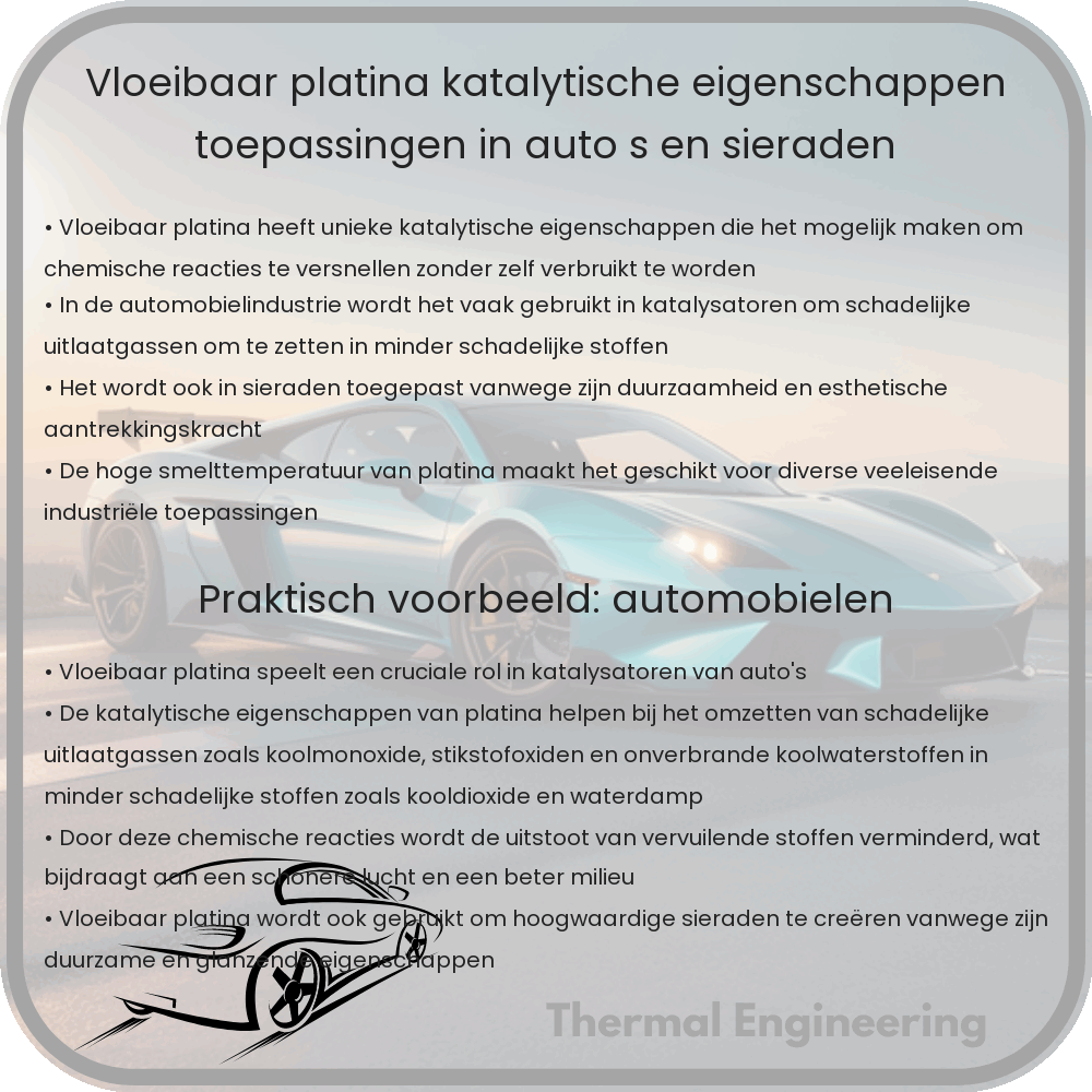 Vloeibaar Platina | Katalytische Eigenschappen, Toepassingen in Auto's en Sieraden