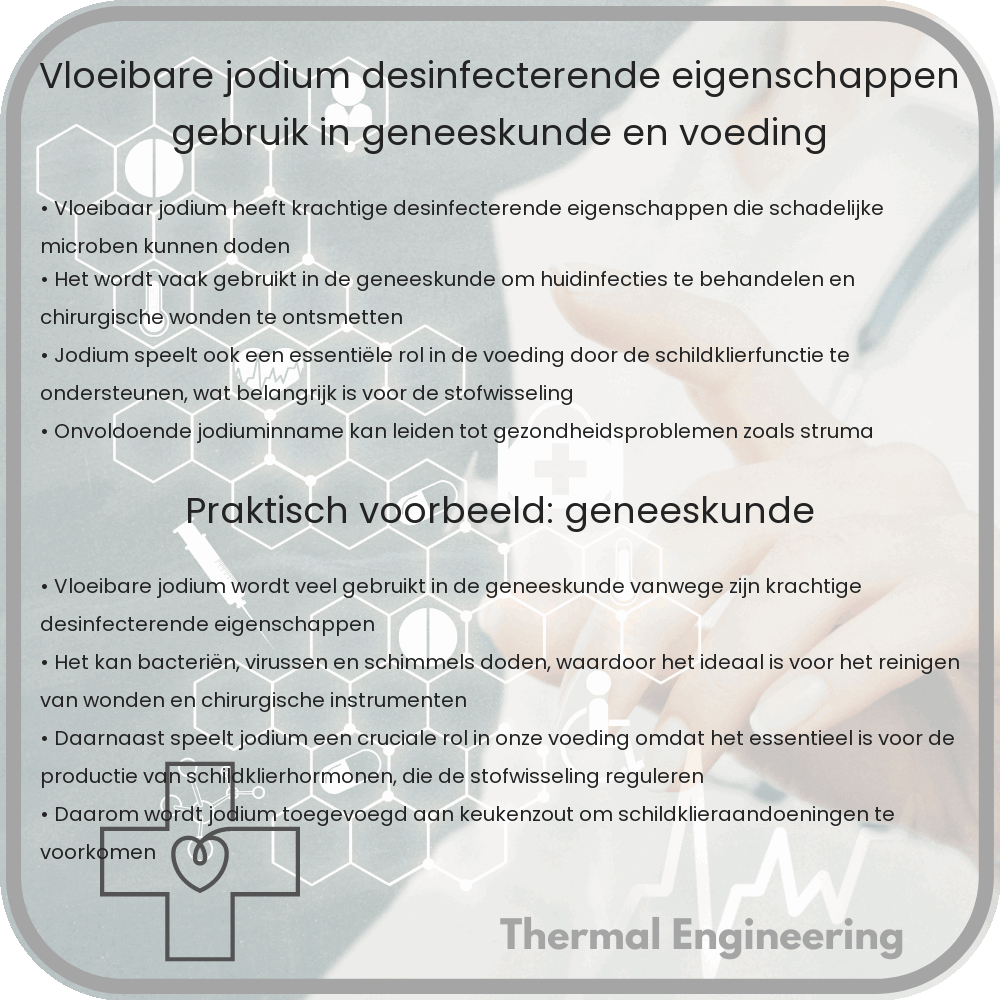 Vloeibare Jodium | Desinfecterende Eigenschappen, Gebruik in Geneeskunde en Voeding