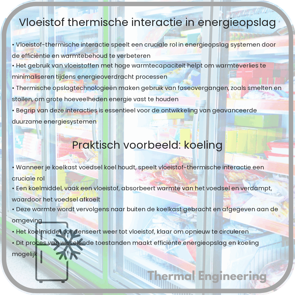 Vloeistof-thermische interactie in energieopslag