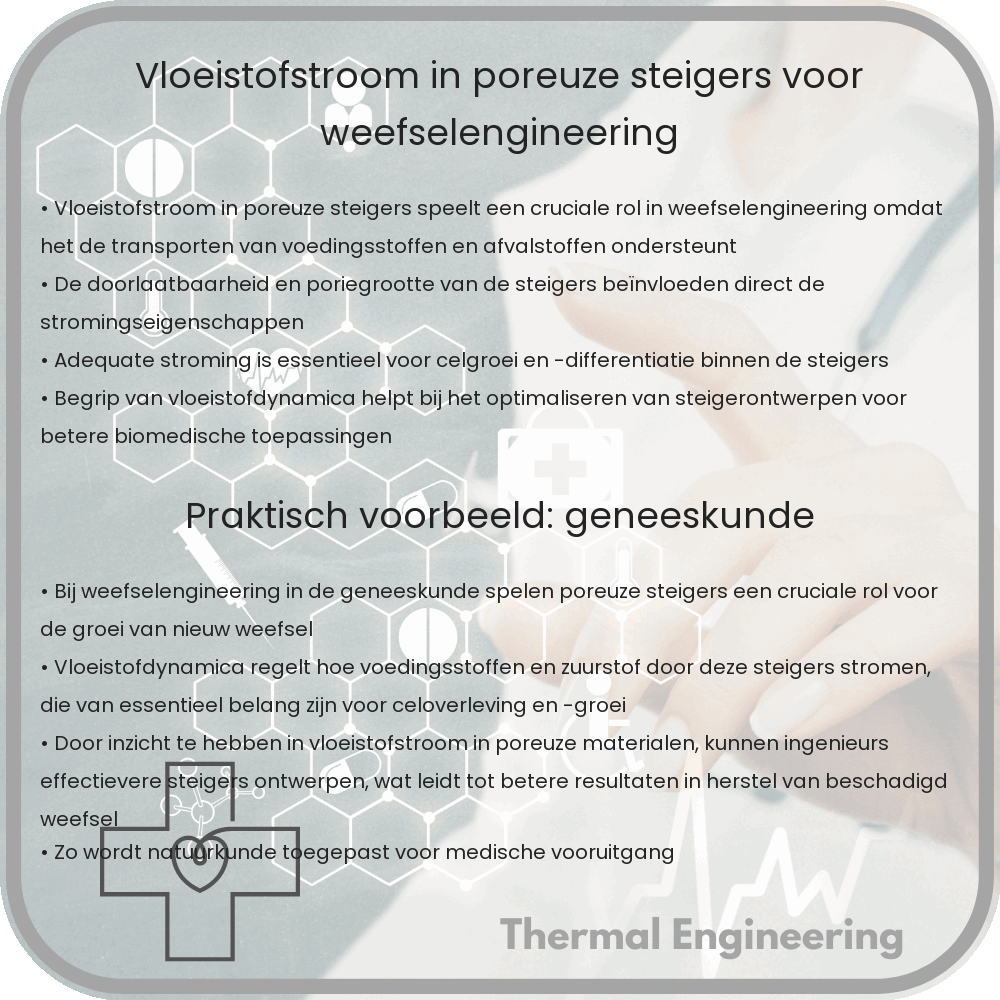 Vloeistofstroom in poreuze steigers voor weefselengineering