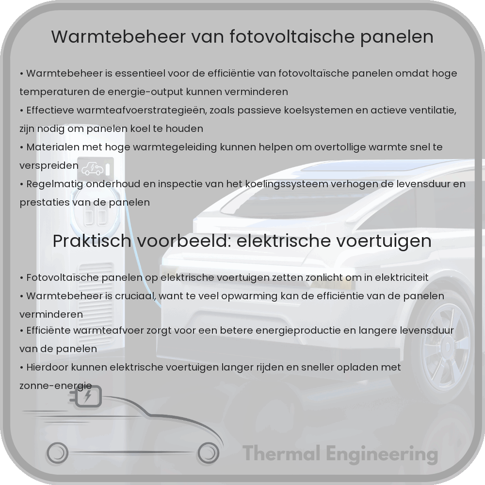 Warmtebeheer van fotovoltaïsche panelen