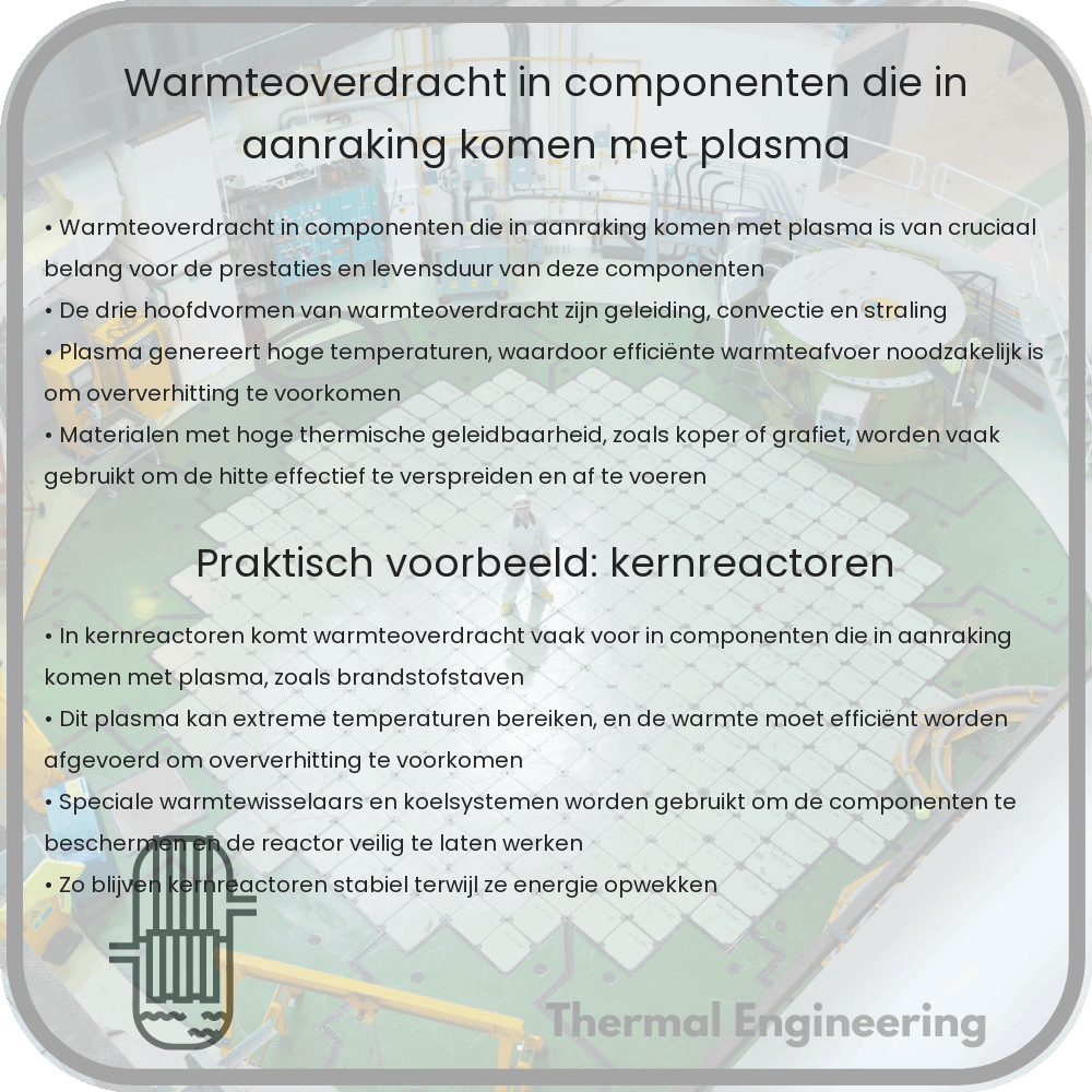 Warmteoverdracht in componenten die in aanraking komen met plasma