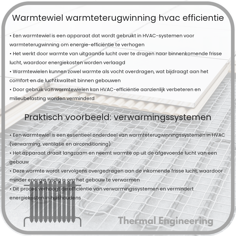 Warmtewiel | Warmteterugwinning, HVAC-efficiëntie