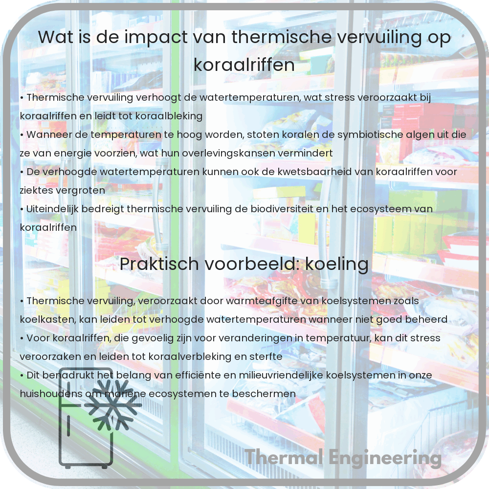 Wat is de impact van thermische vervuiling op koraalriffen?