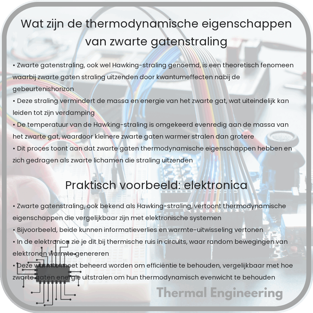 Wat zijn de thermodynamische eigenschappen van zwarte gatenstraling