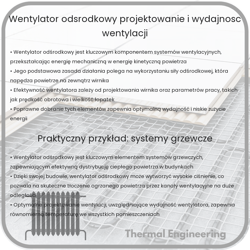 Wentylator Odśrodkowy | Projektowanie i Wydajność Wentylacji