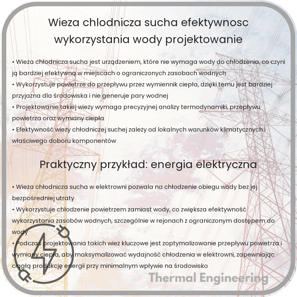 Wieża Chłodnicza Sucha | Efektywność Wykorzystania Wody, Projektowanie