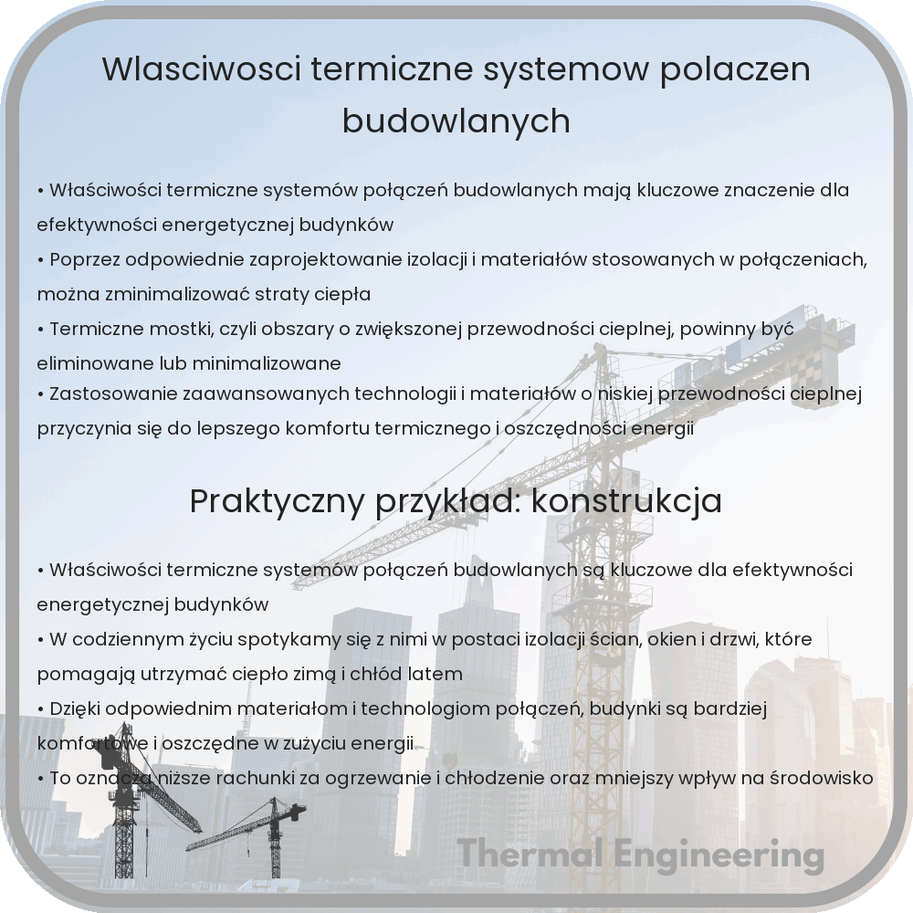 Właściwości termiczne systemów połączeń budowlanych