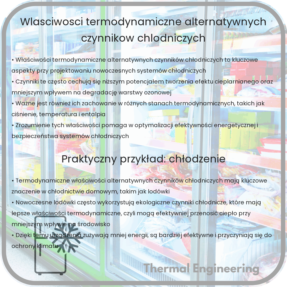 Właściwości termodynamiczne alternatywnych czynników chłodniczych