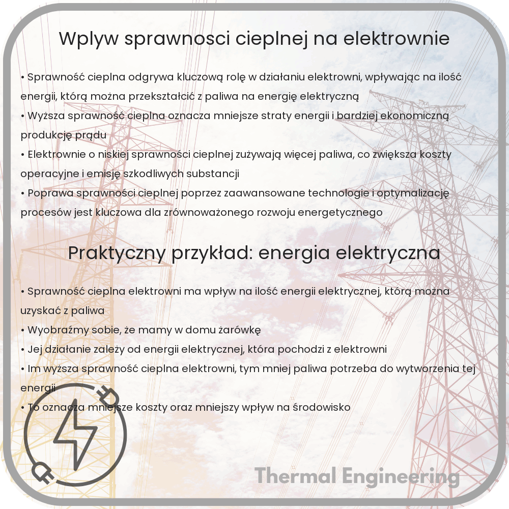 Wpływ sprawności cieplnej na elektrownie