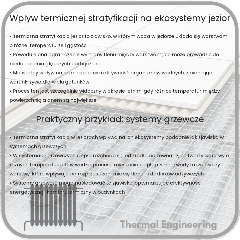 Wpływ termicznej stratyfikacji na ekosystemy jezior