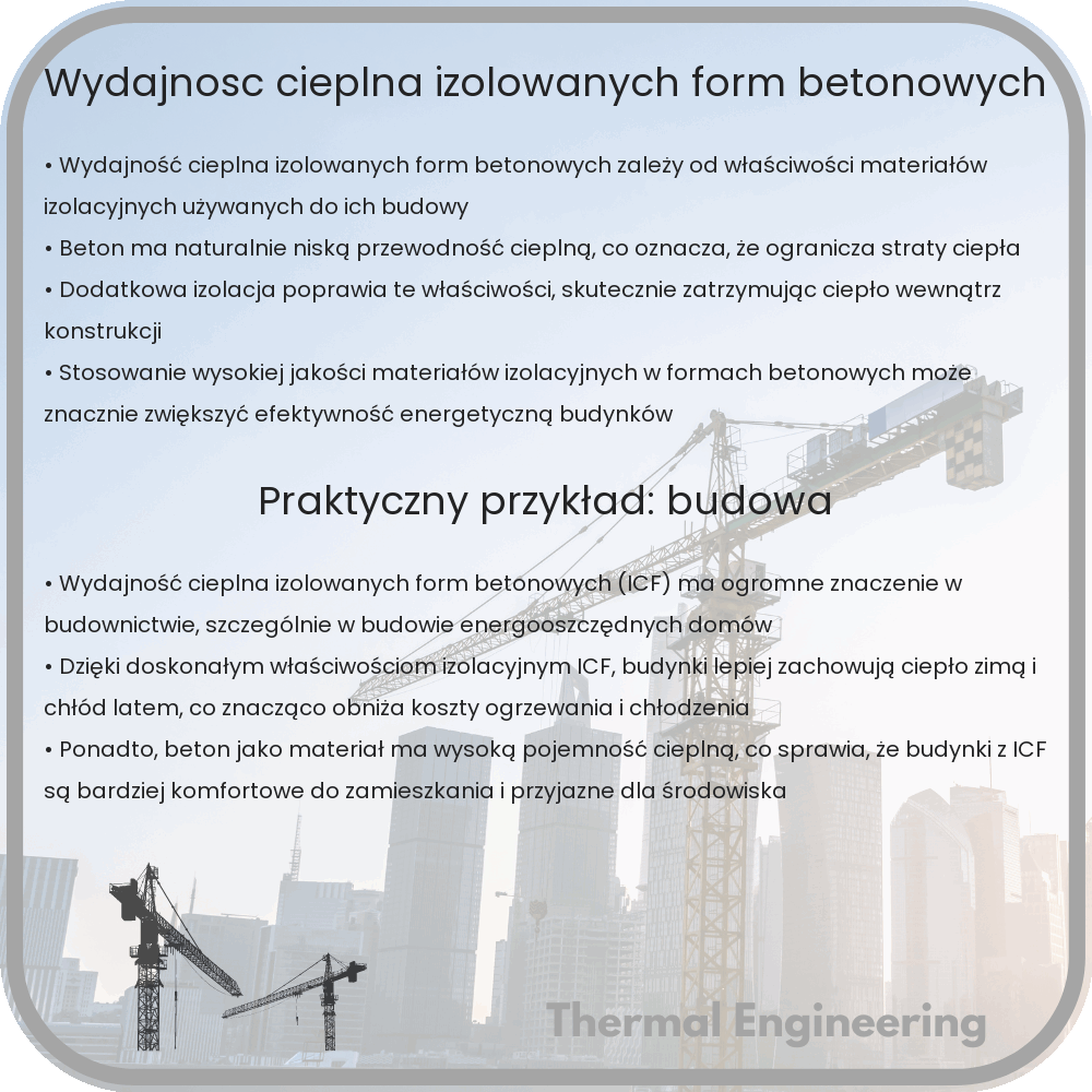 Wydajność cieplna izolowanych form betonowych