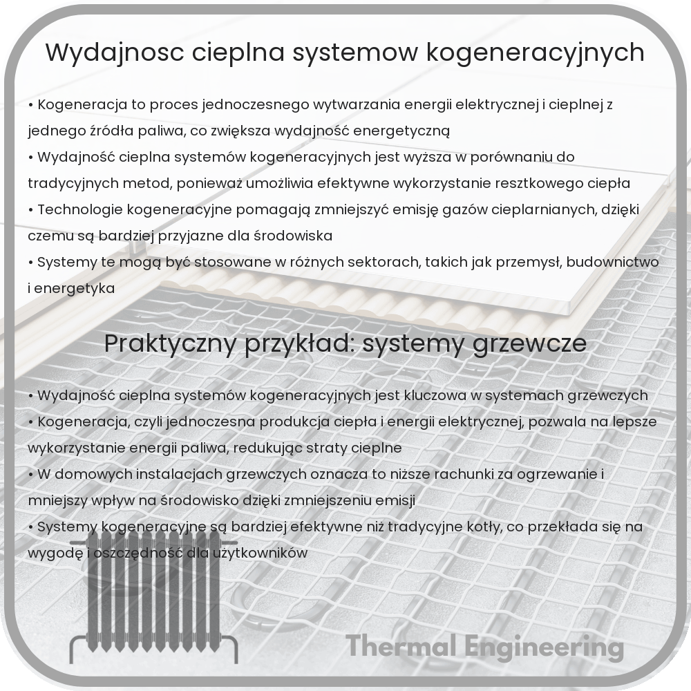 Wydajność cieplna systemów kogeneracyjnych