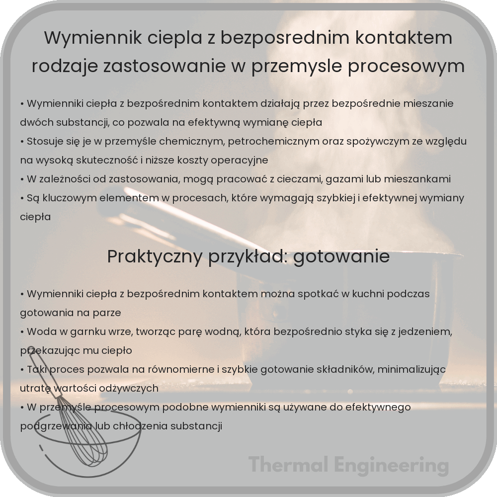 Wymiennik ciepła z bezpośrednim kontaktem | Rodzaje, Zastosowanie w przemyśle procesowym