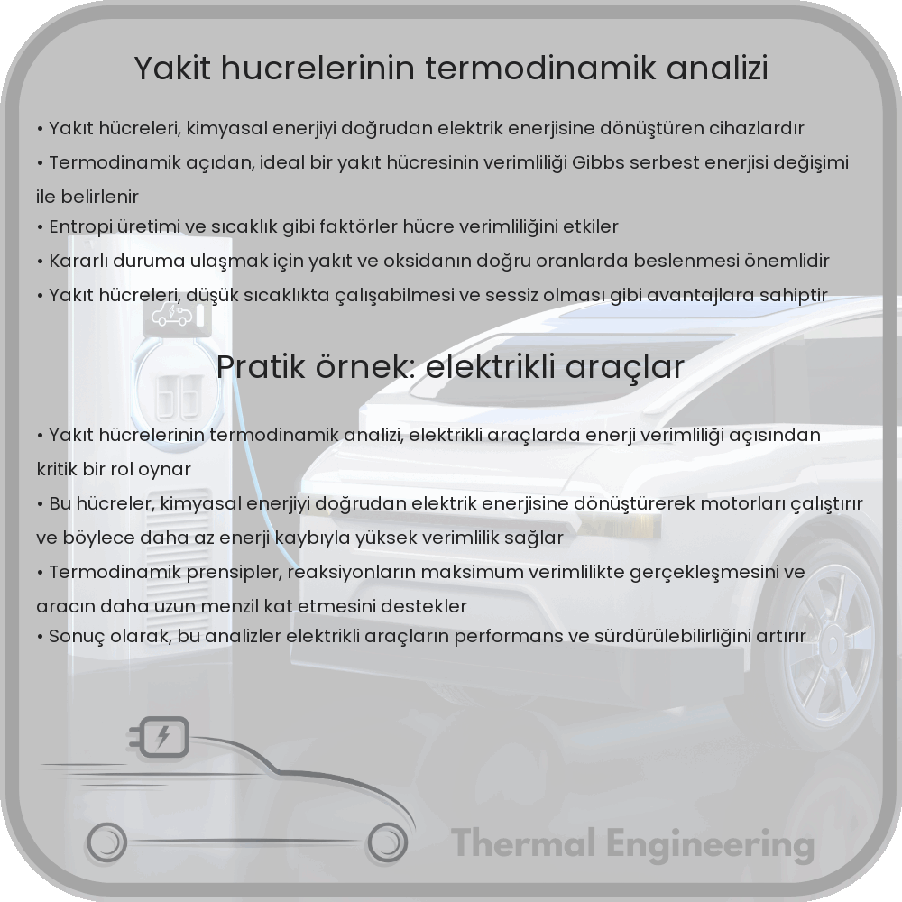 Yakıt Hücrelerinin Termodinamik Analizi