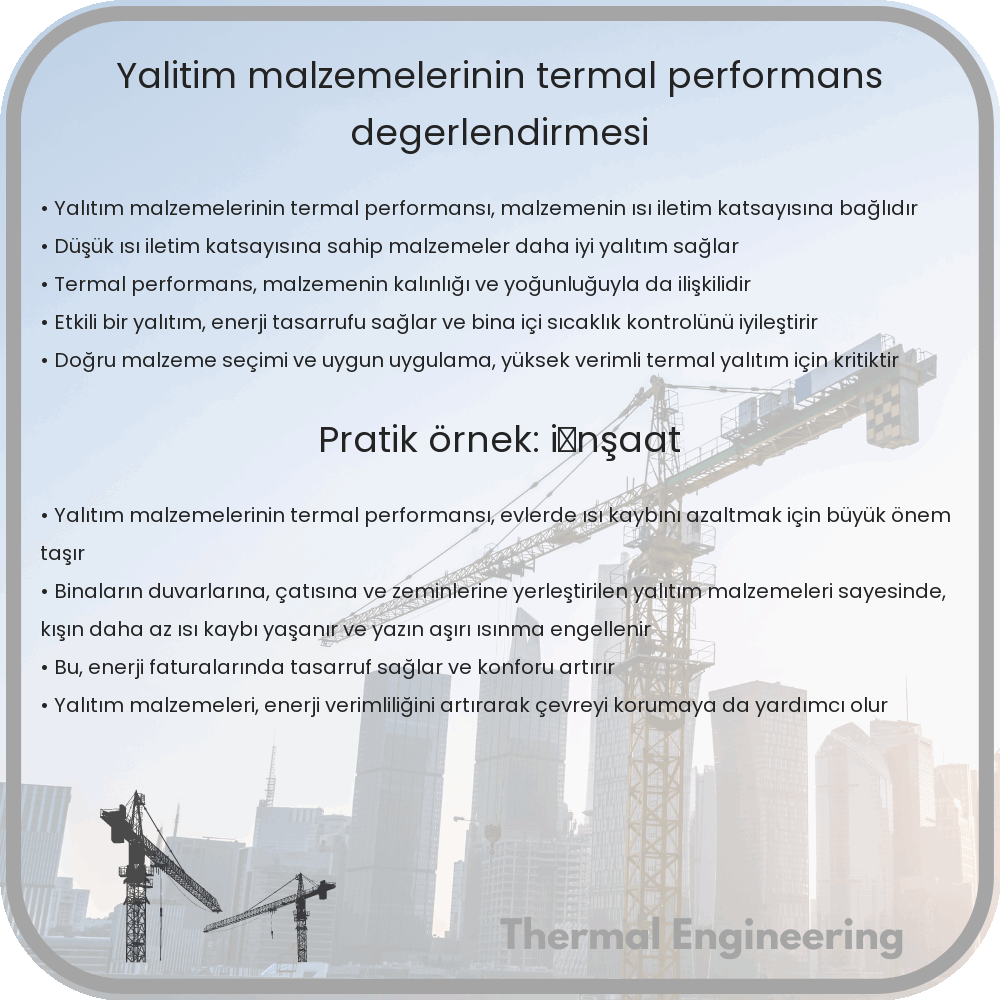 Yalıtım Malzemelerinin Termal Performans Değerlendirmesi