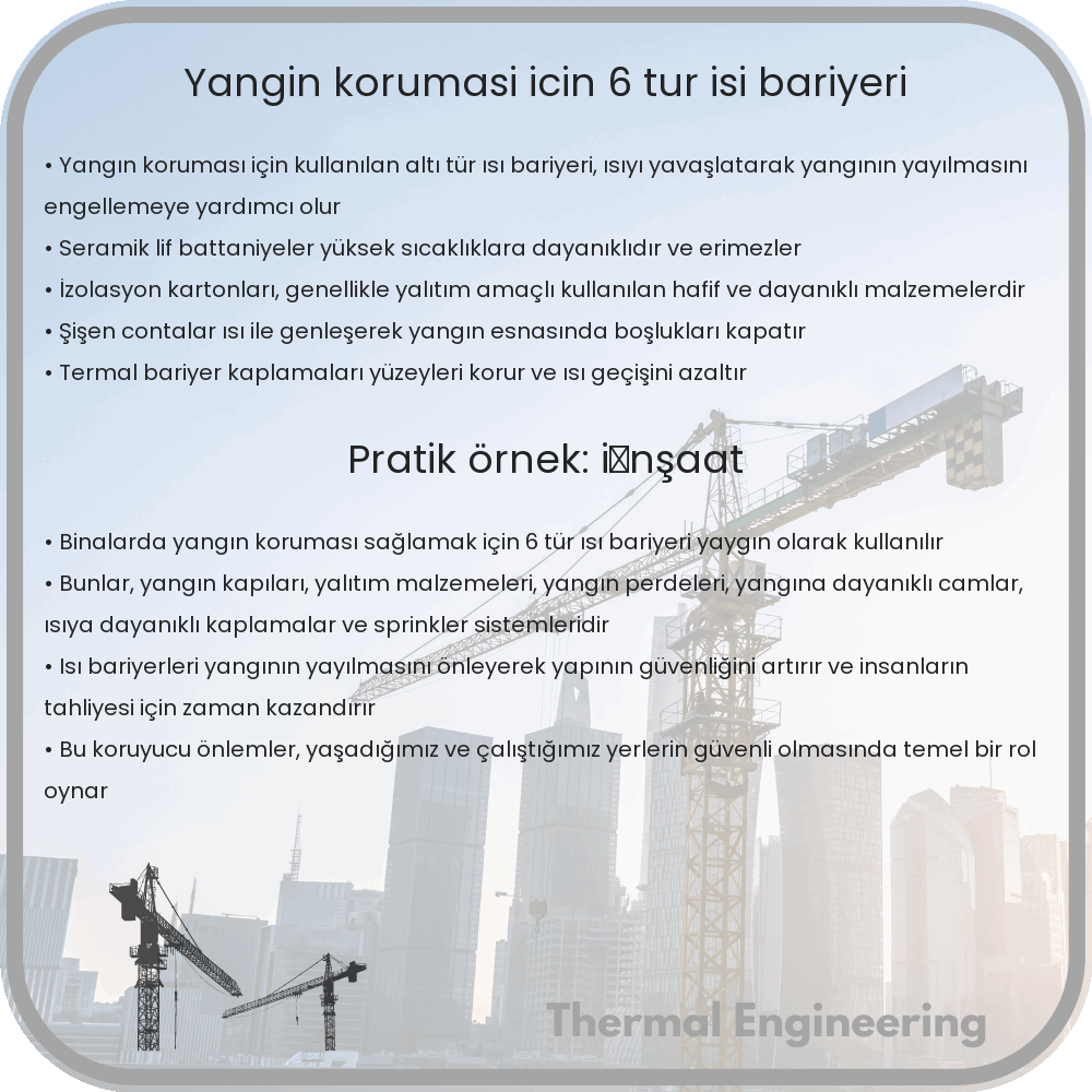 Yangın Koruması İçin 6 Tür Isı Bariyeri