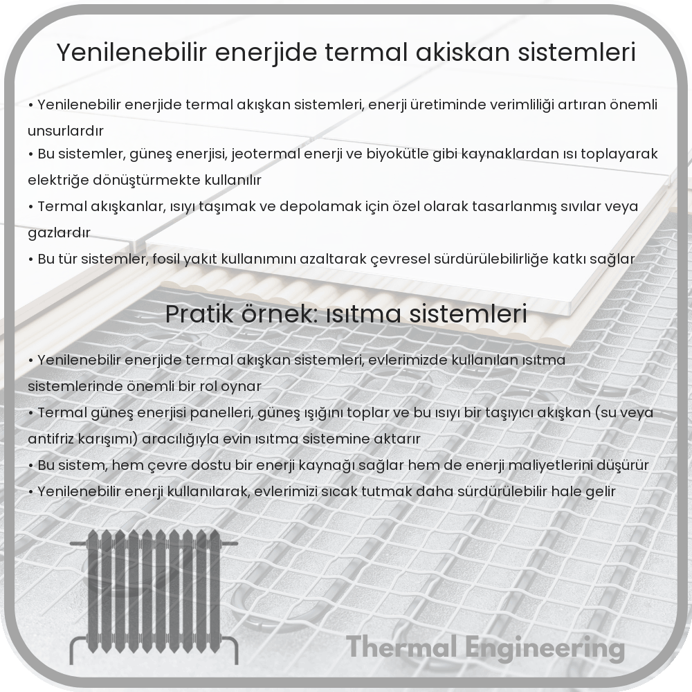 Yenilenebilir Enerjide Termal Akışkan Sistemleri