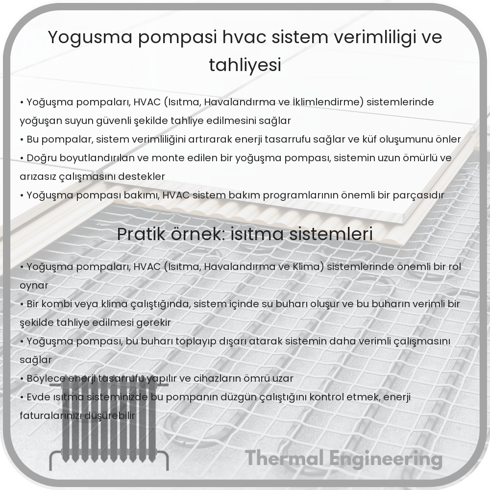 Yoğuşma Pompası | HVAC Sistem Verimliliği ve Tahliyesi