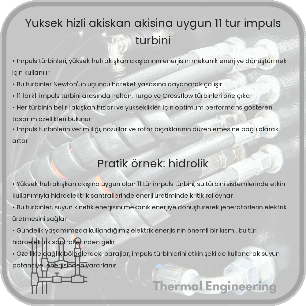 Yüksek Hızlı Akışkan Akışına Uygun 11 Tür Impuls Türbini
