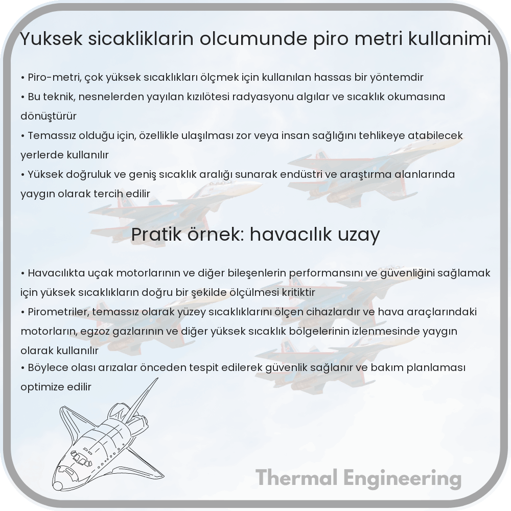 Yüksek Sıcaklıkların Ölçümünde Piro-metri Kullanımı