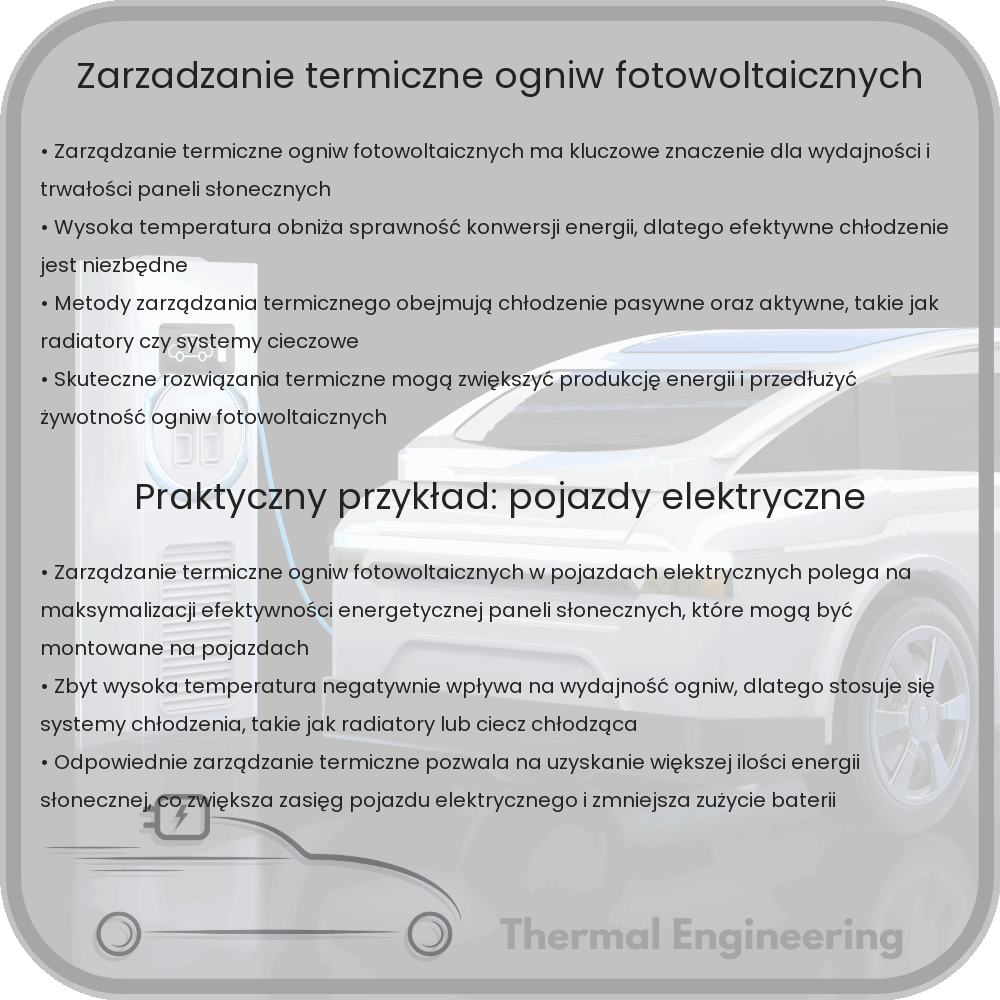 Zarządzanie termiczne ogniw fotowoltaicznych