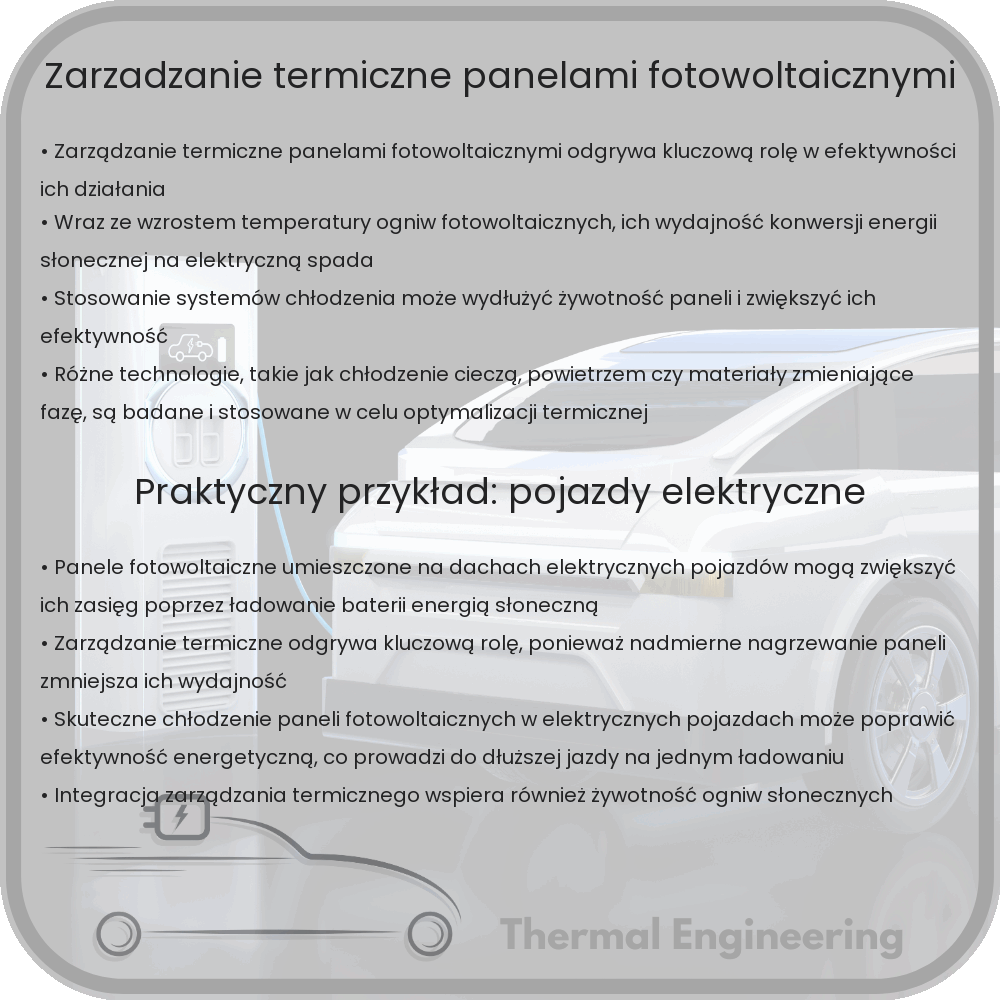Zarządzanie termiczne panelami fotowoltaicznymi