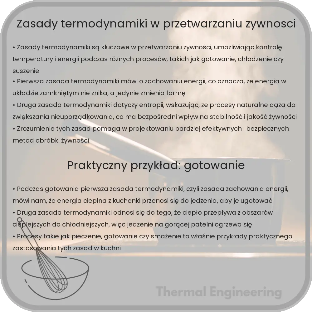 Zasady termodynamiki w przetwarzaniu żywności