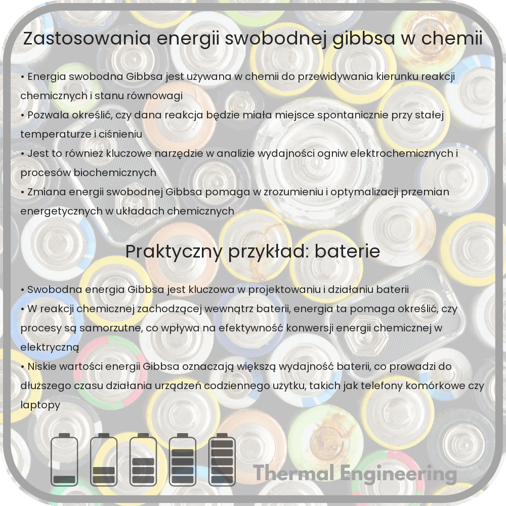 Zastosowania energii swobodnej Gibbsa w chemii