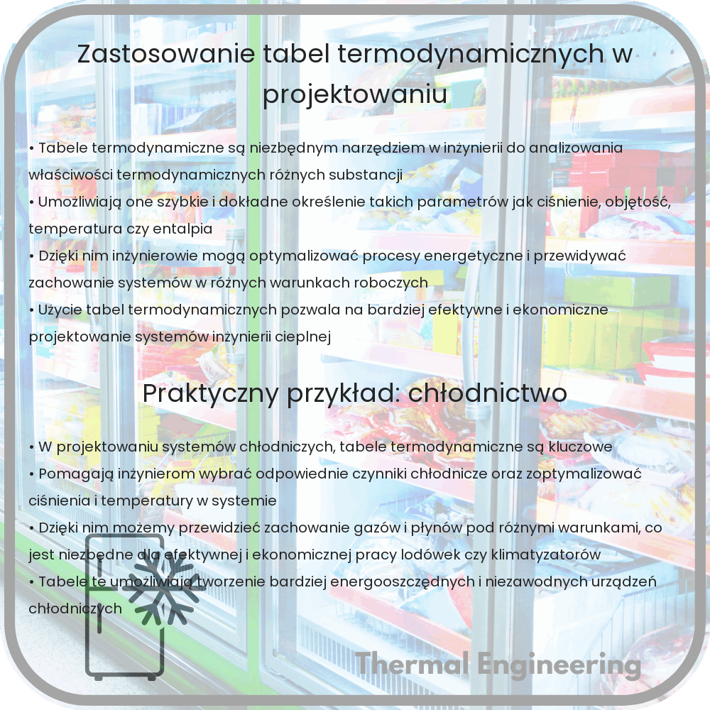 Zastosowanie tabel termodynamicznych w projektowaniu