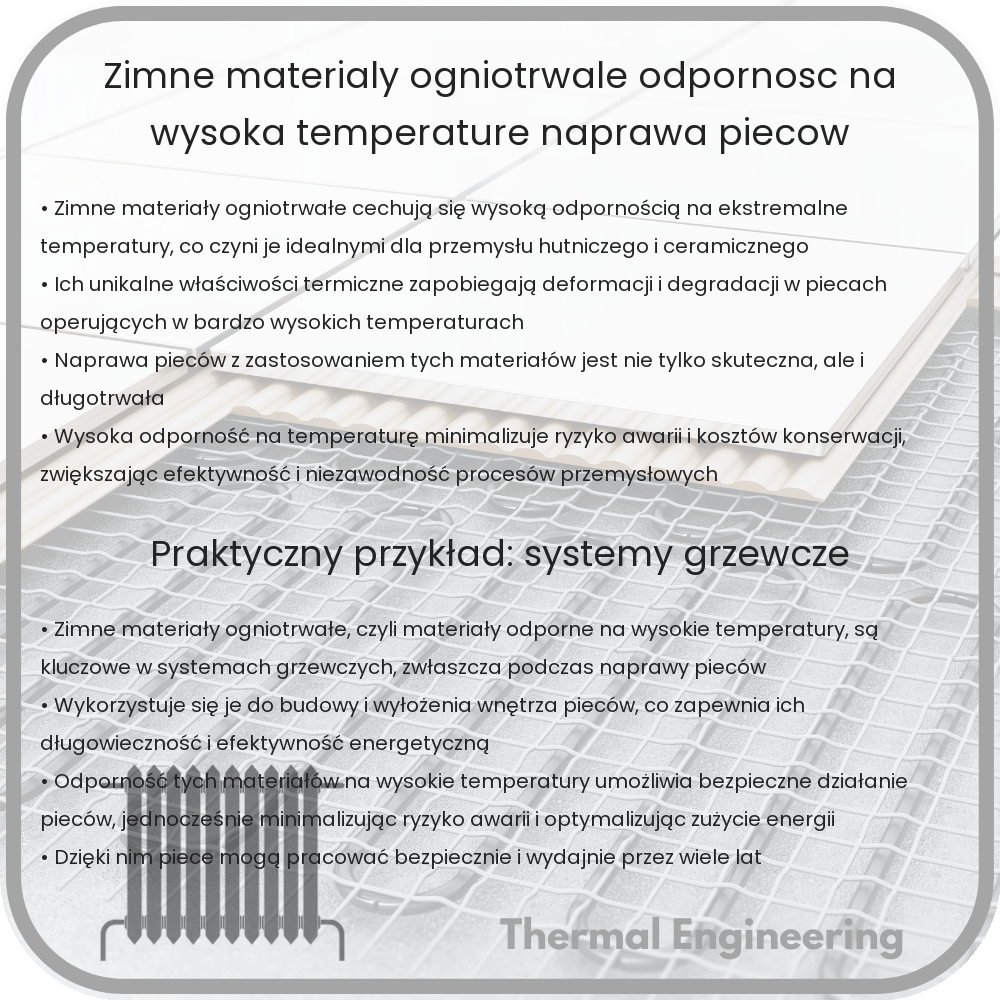 Zimne Materiały Ogniotrwałe | Odporność na Wysoką Temperaturę, Naprawa Pieców