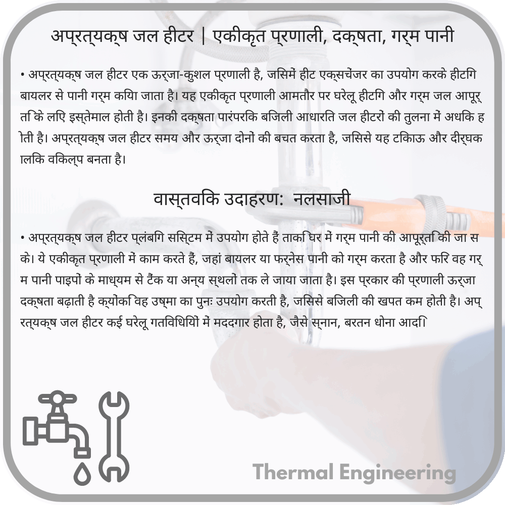 अप्रत्यक्ष जल हीटर | एकीकृत प्रणाली, दक्षता, गर्म पानी
