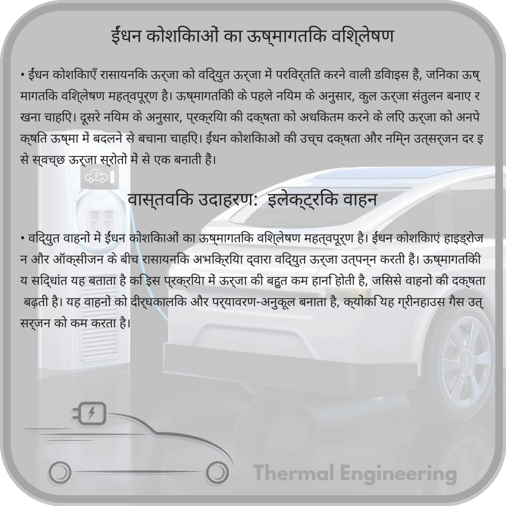 ईंधन कोशिकाओं का ऊष्मागतिक विश्लेषण