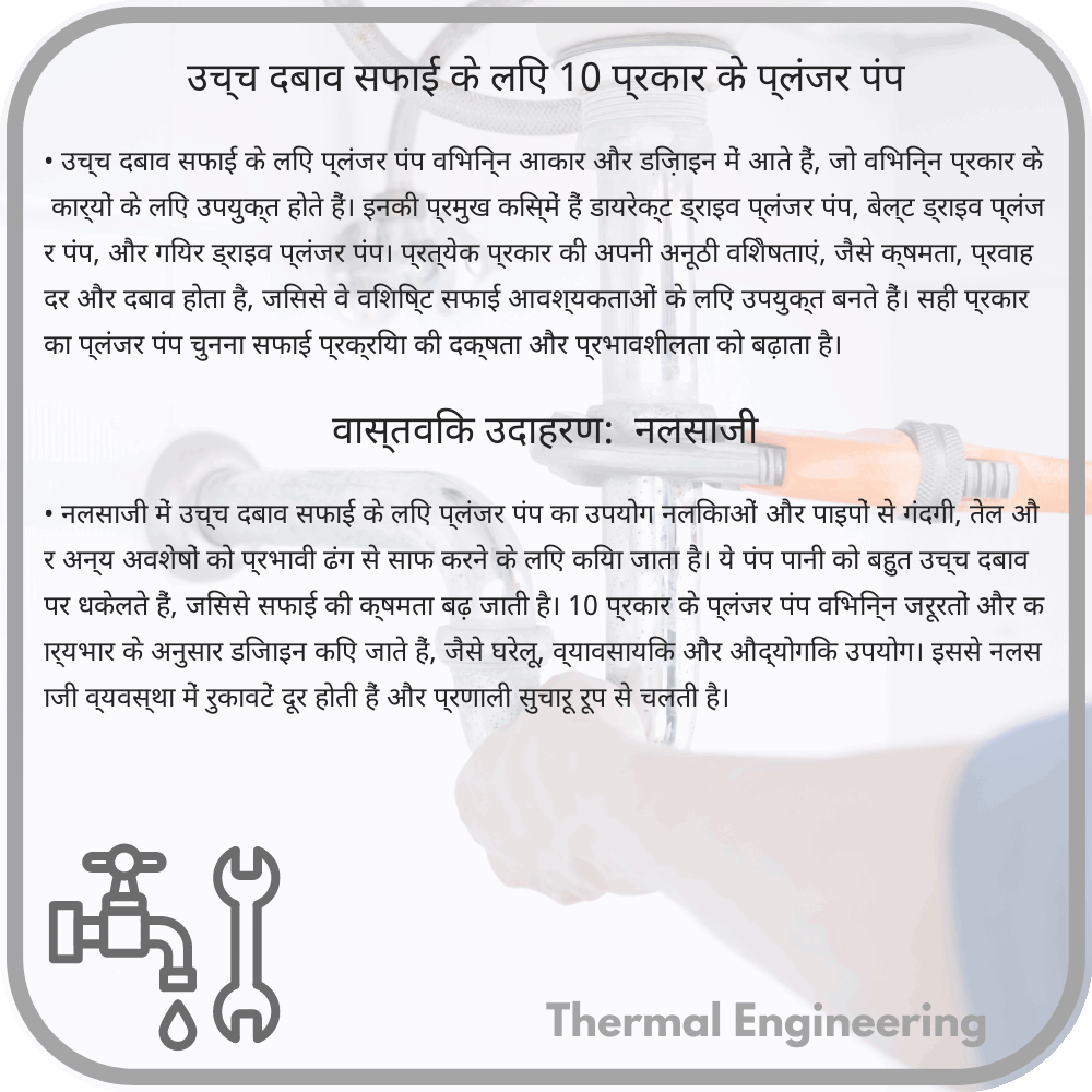 उच्च दबाव सफाई के लिए 10 प्रकार के प्लंजर पंप