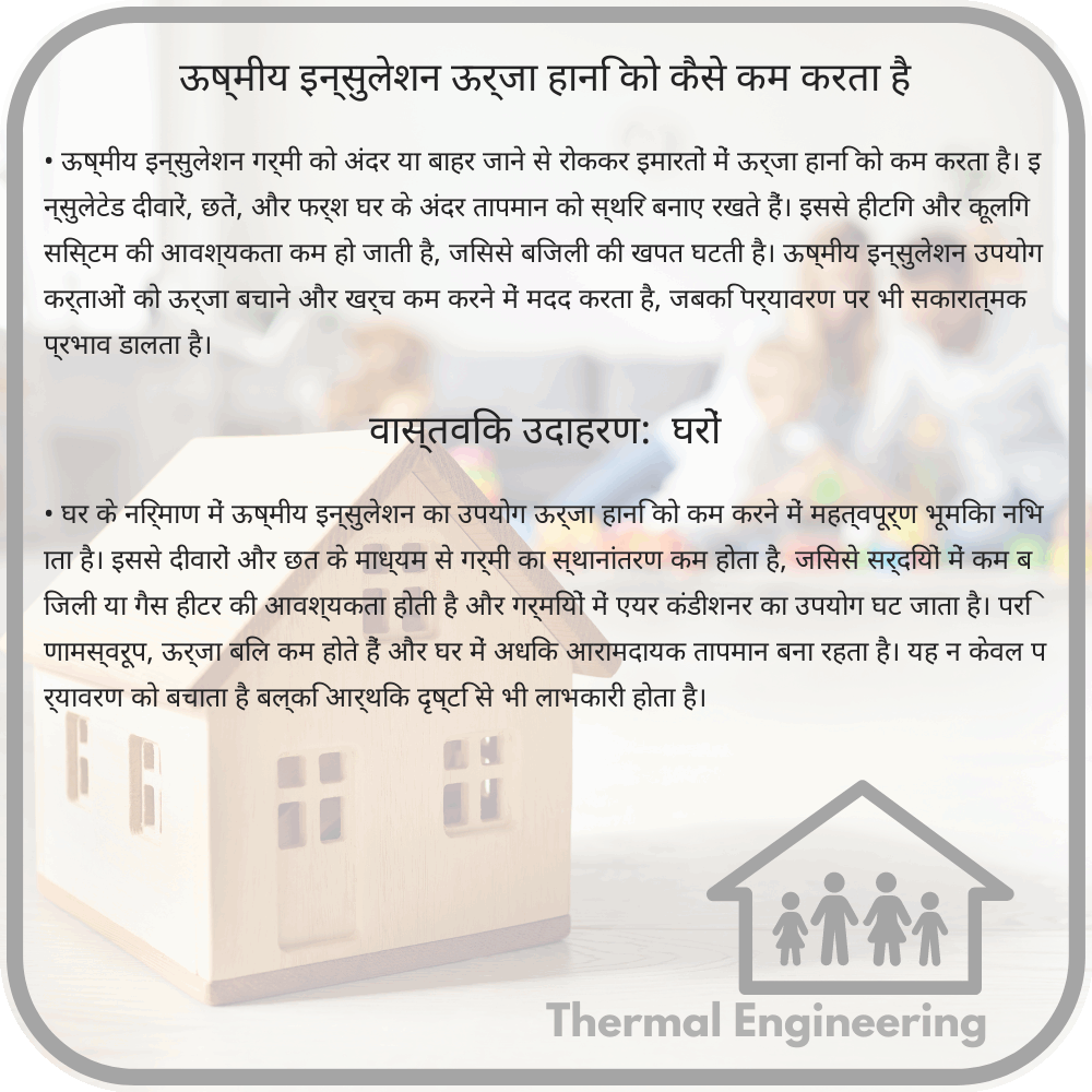 ऊष्मीय इन्सुलेशन ऊर्जा हानि को कैसे कम करता है