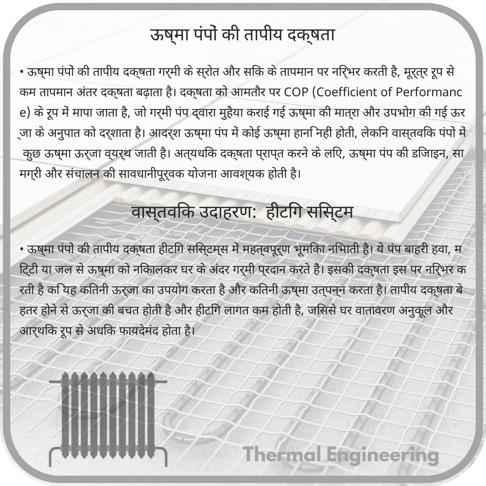 ऊष्मा पंपों की तापीय दक्षता