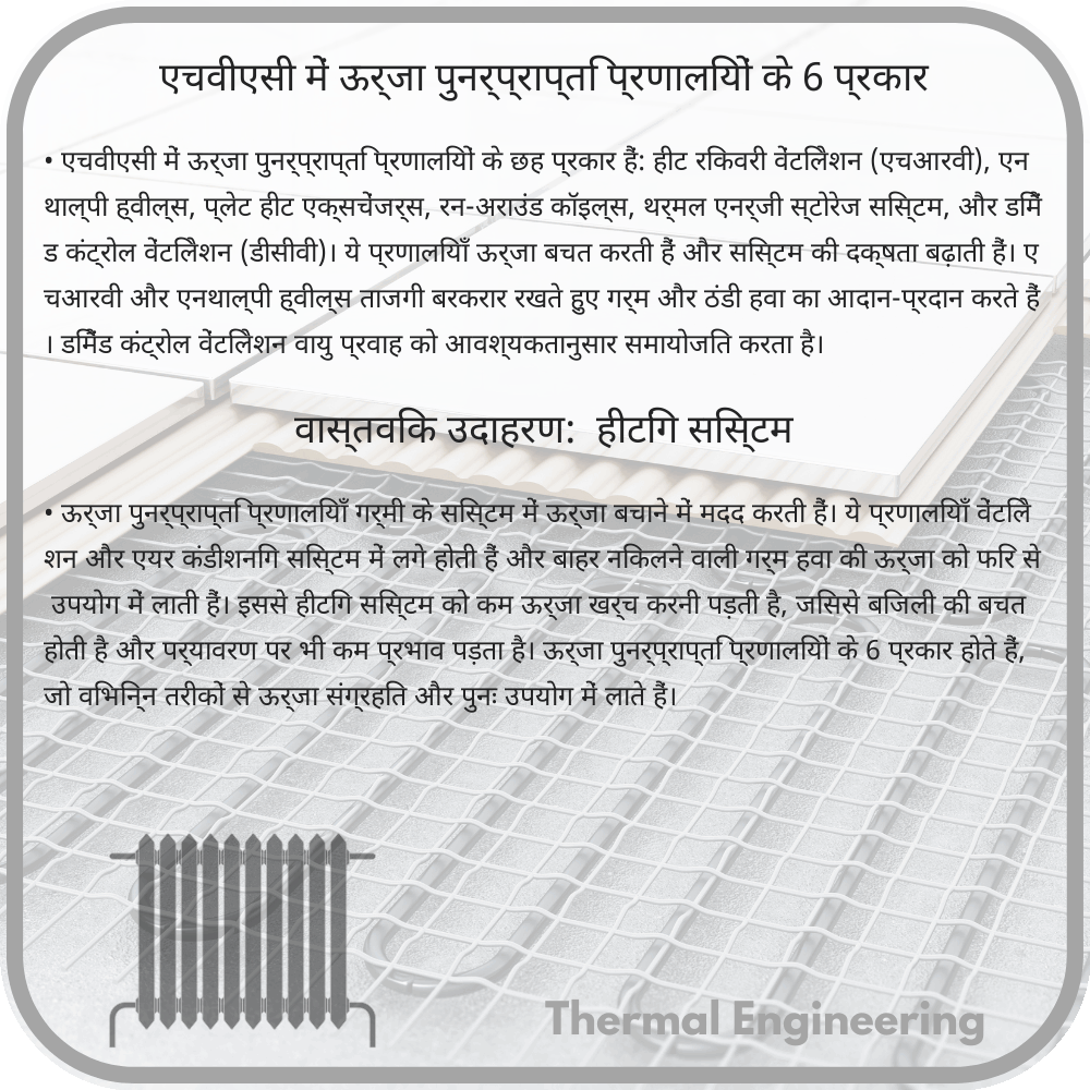 एचवीएसी में ऊर्जा पुनर्प्राप्ति प्रणालियों के 6 प्रकार