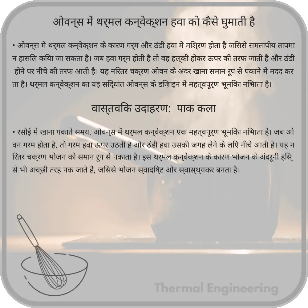 ओवन्स में थर्मल कन्वेक्शन हवा को कैसे घुमाती है