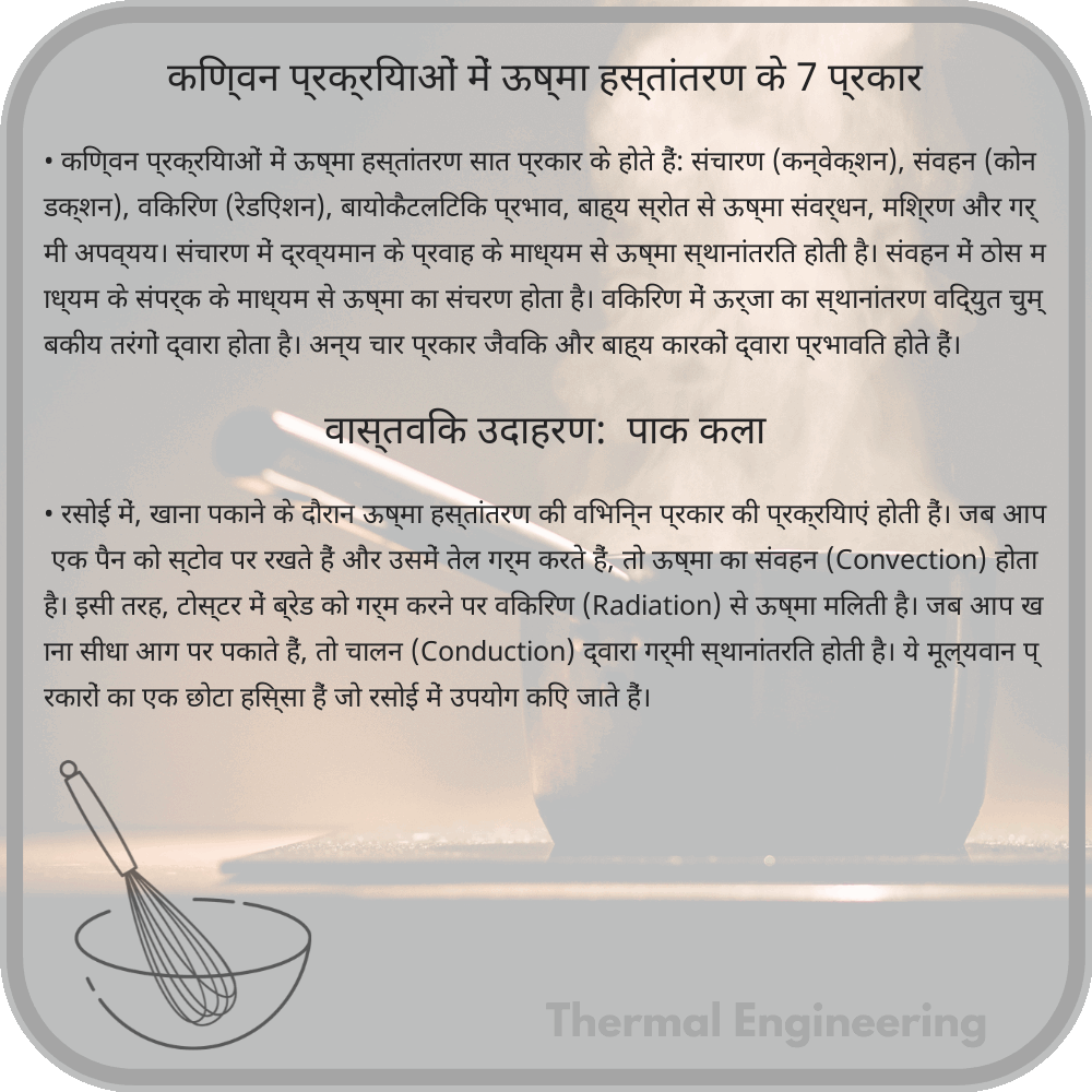 किण्वन प्रक्रियाओं में ऊष्मा हस्तांतरण के 7 प्रकार
