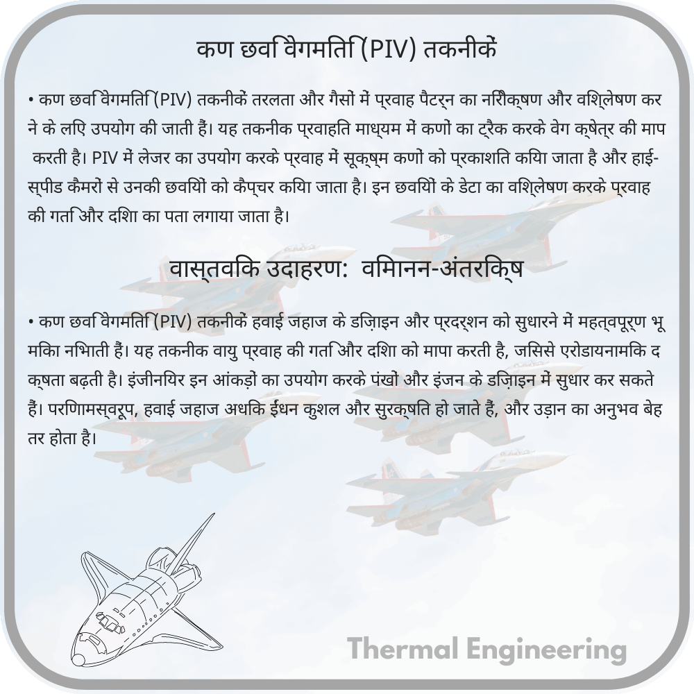 कण छवि वेगमिति (PIV) तकनीकें
