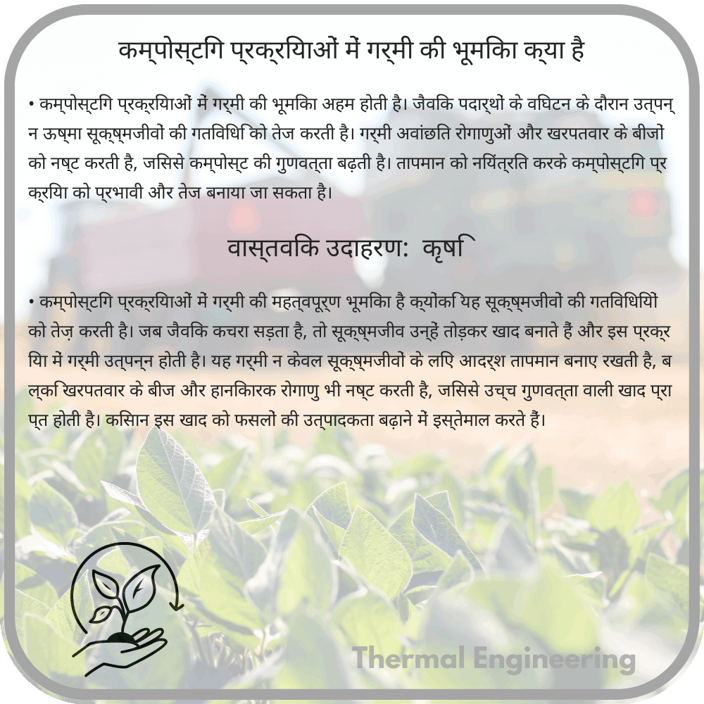 कम्पोस्टिंग प्रक्रियाओं में गर्मी की भूमिका क्या है